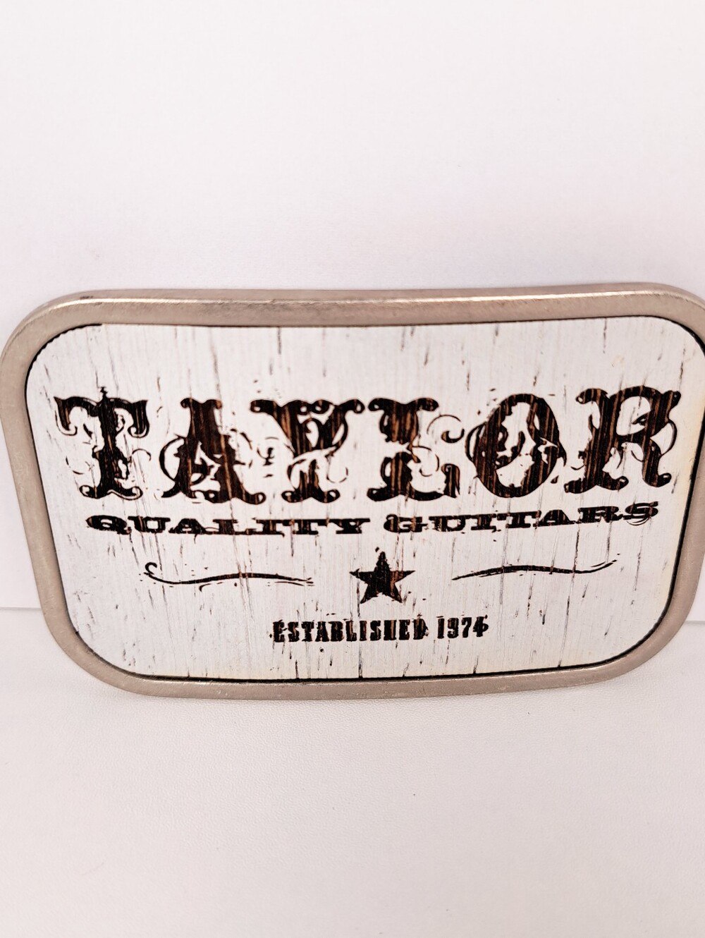 The Buckle Taylors Quality Guitars Silver Belt Buckle Unisex Western Rock
